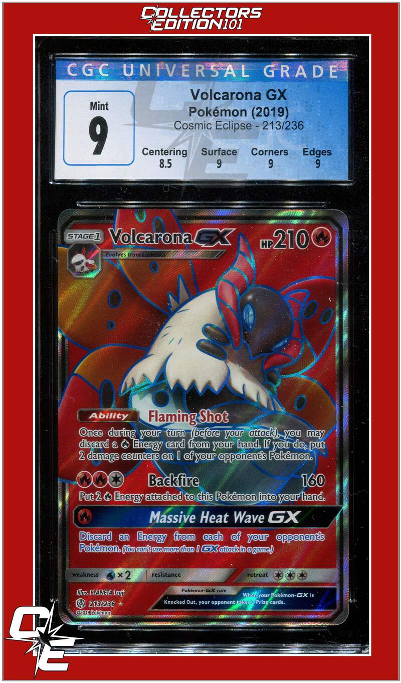 Cosmic Eclipse 213 Volcarona GX CGC 9 - Subgrades | eBay