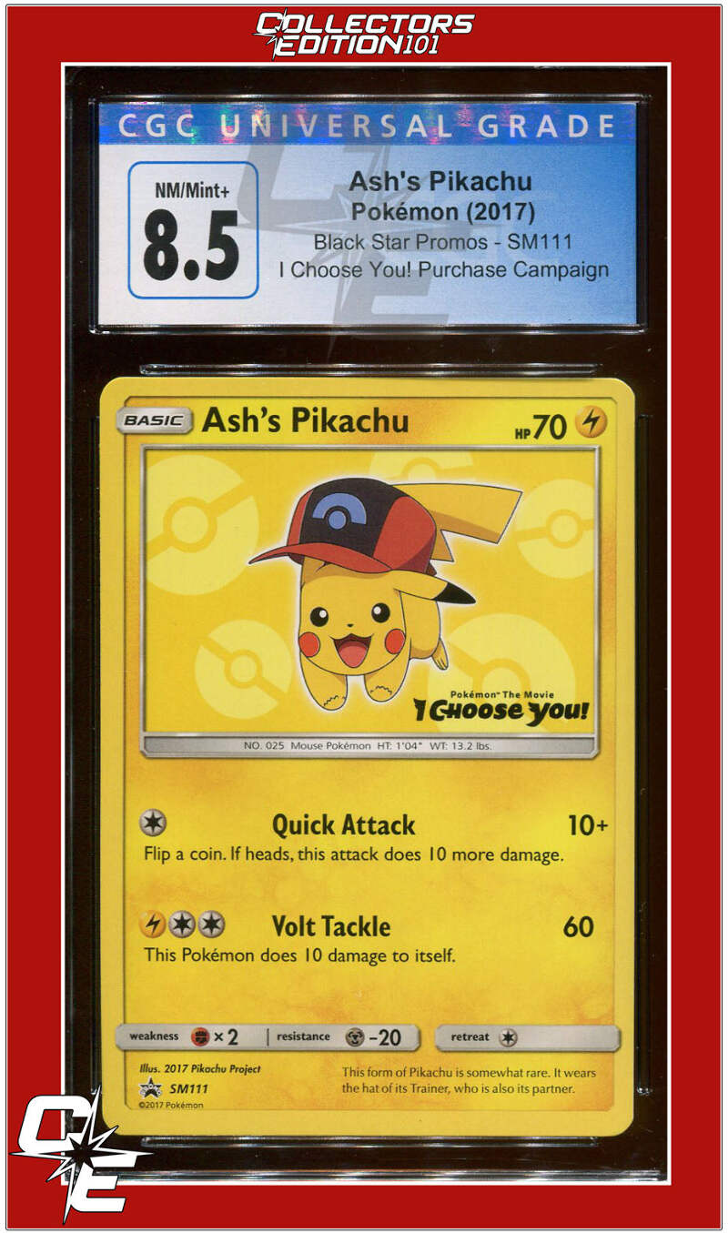 SM Black Star Promo SM111 Ash's Pikachu I Choose You! CGC