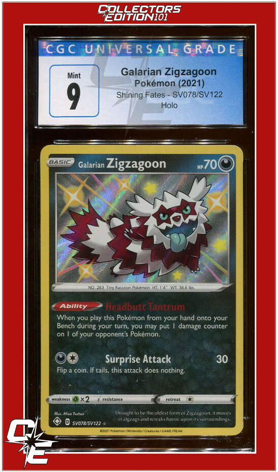 Shining Fates SV078 Galarian Zigzagoon Holo CGC 9 | eBay