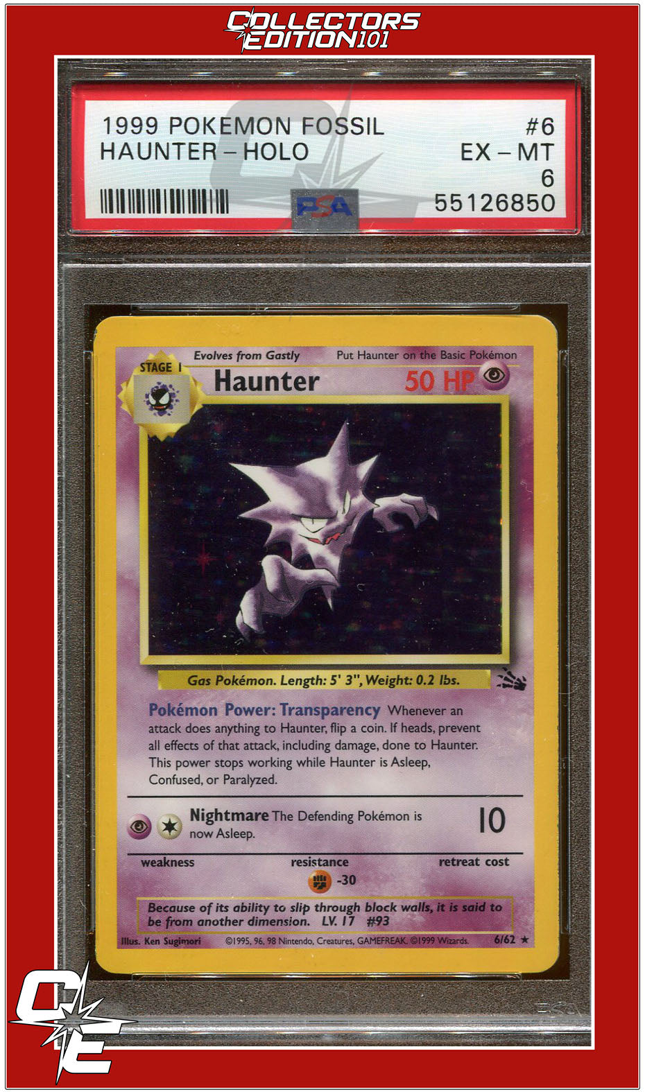 Fossil 6 Haunter Holo PSA 6 | eBay