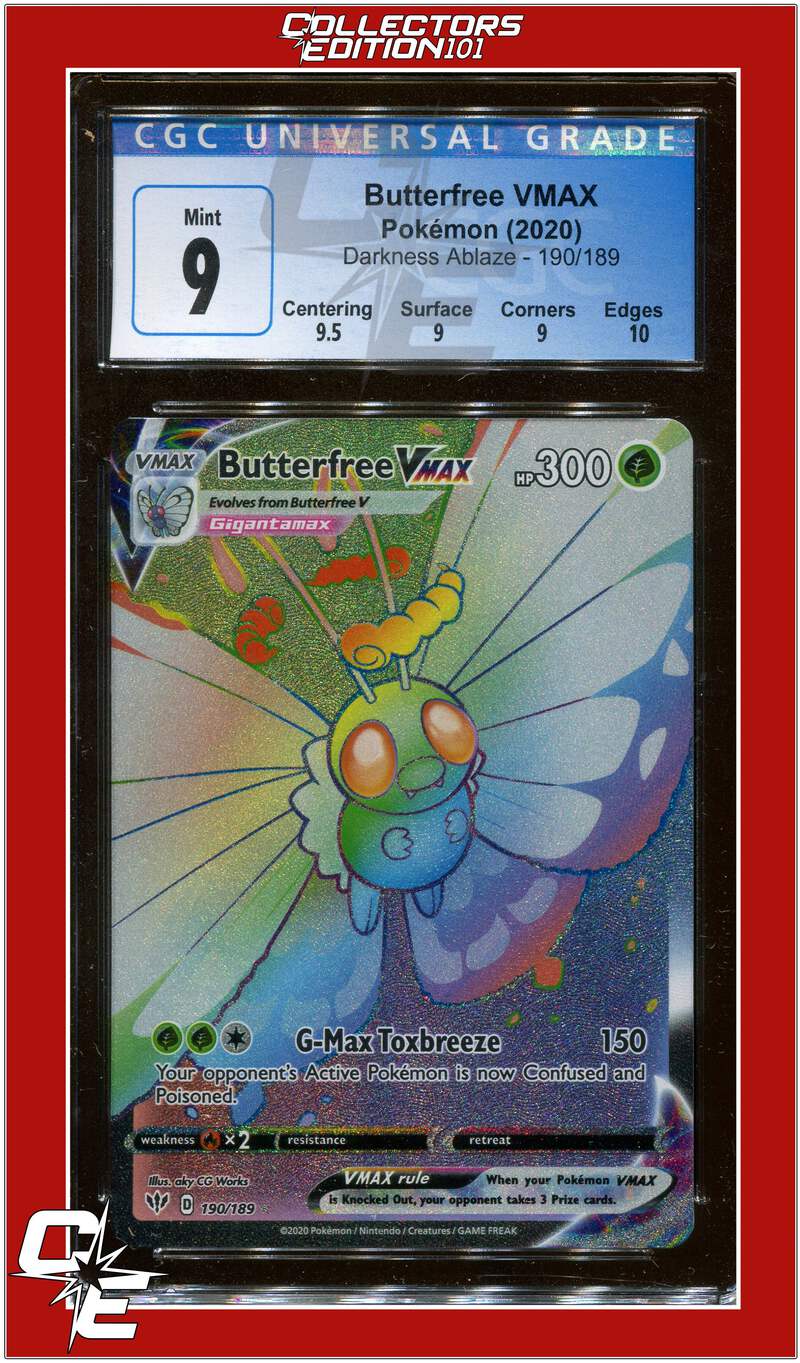 Darkness Ablaze 190 Full Art Butterfree VMAX Secret CGC 9