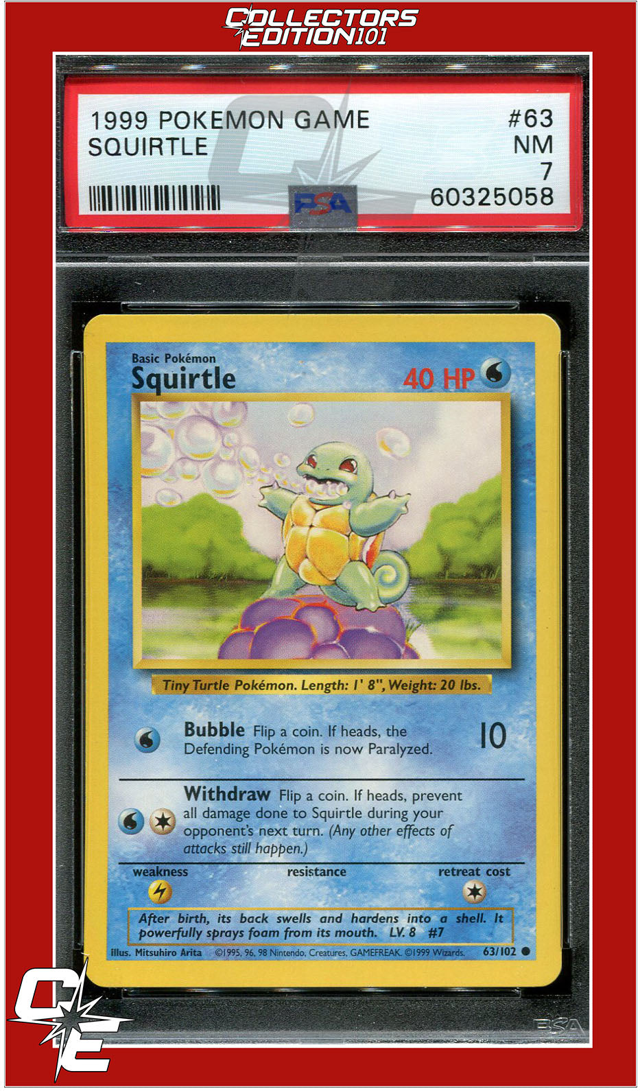 PSA10 ゼニガメ 7 旧裏 マークなし Squirtle Base PSA10 ゼニガメ 7 旧裏 マークなし Squirtle Base