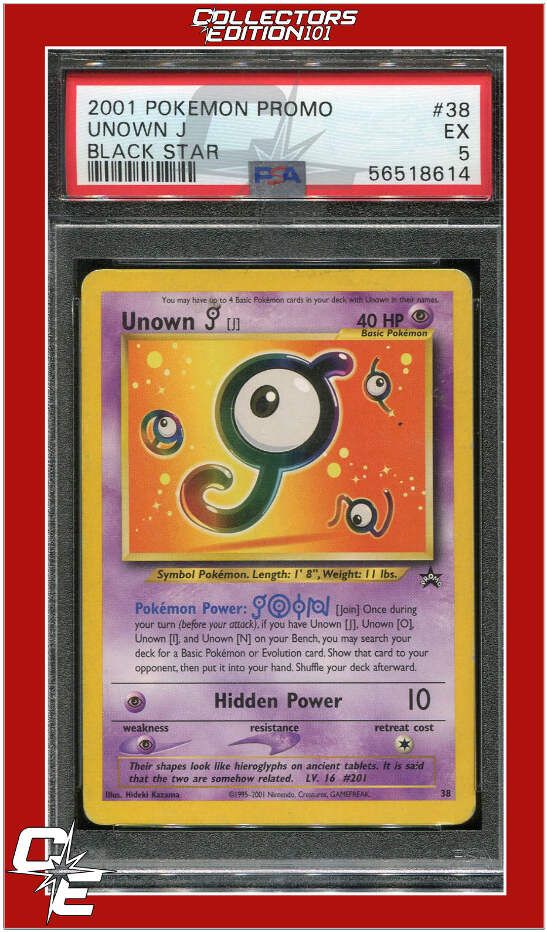 Black Star Promo 38 Unown J PSA 5 | eBay