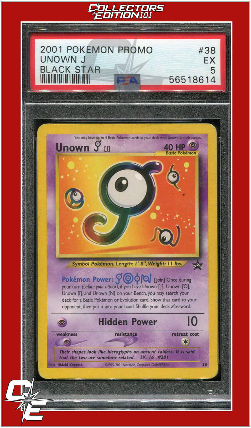 Black Star Promo 38 Unown J PSA 5 | eBay