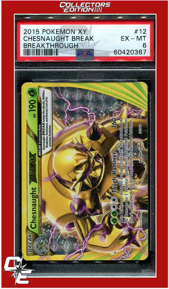 chesnaught break pokemon card value Spidops Ex 8/078 Colorless Touchdown (130) Heal 30 damage from this Pokmon Rare!!! Pokemon XY BREAKThrough Chesnaught