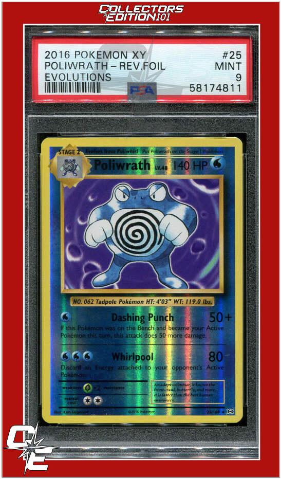 Evolutions 25 Poliwrath Reverse Foil PSA 9 | eBay
