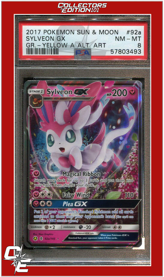 Guardians Rising 92a Sylveon GX Yellow A Alternate Art PSA 8 | eBay
