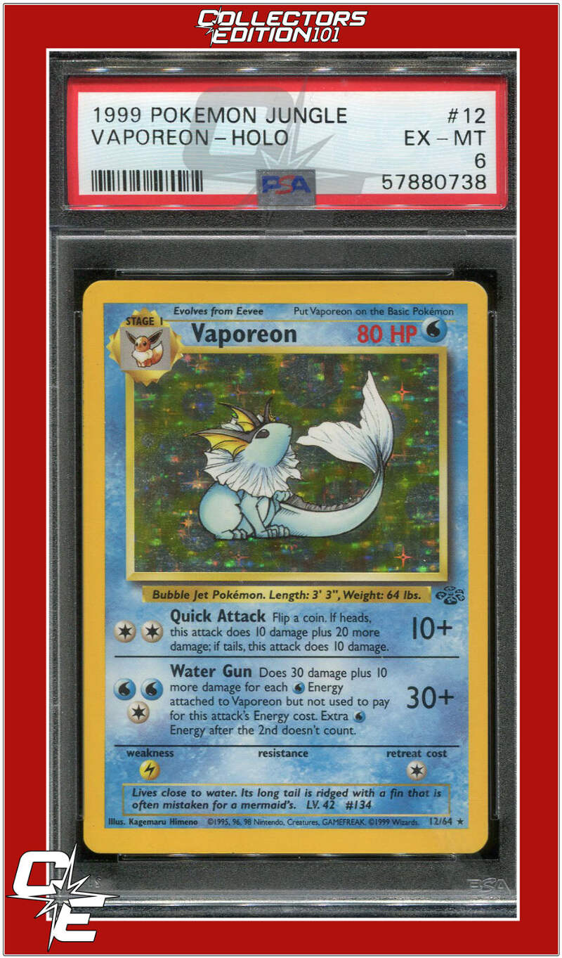 Jungle 12 Vaporeon Holo PSA 6 | eBay