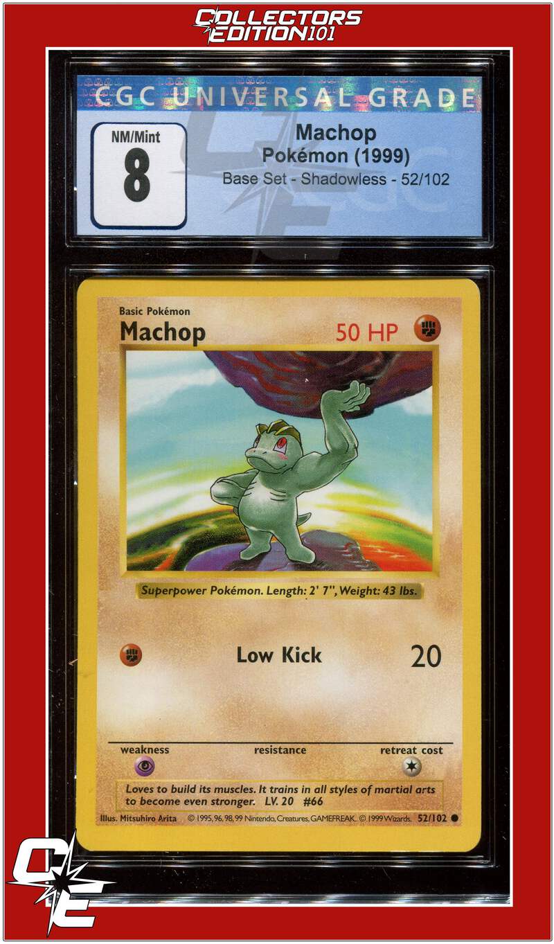 Base Set 52 Machop Shadowless CGC 8 | eBay