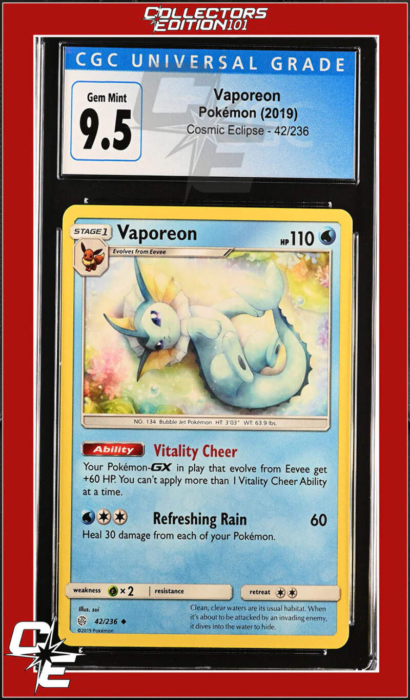 Cosmic Eclipse Vaporeon 42/236 CGC GEM MINT 10 | eBay
