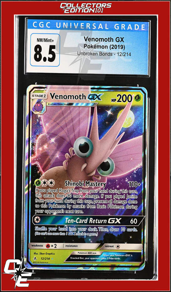 合同勝利　foil Unbroken Bonds Venomoth GX 12/214 Holo CGC 8.5 | eBay