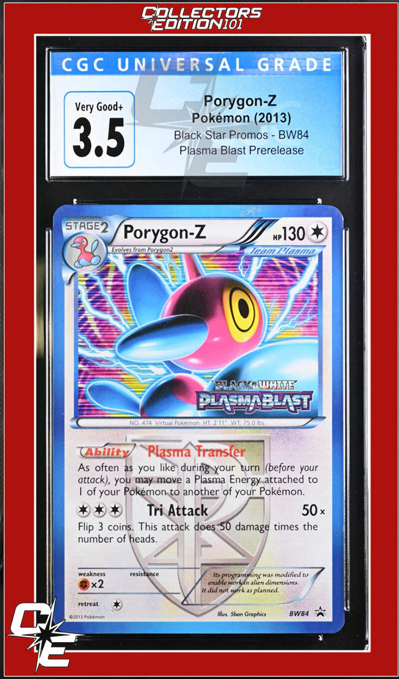 BW Black Star Promo Porygon-Z BW84 Plasma Blast Prerelease CGC 3.5