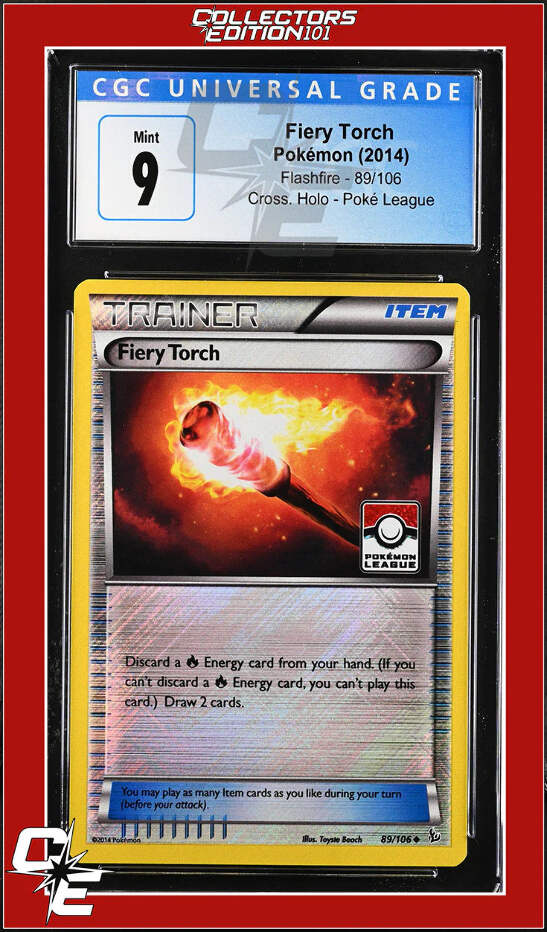 pokemon flashfire card prices Flashfire Fiery Torch 89/106 Crosshatch Holo Pokemon League CGC 9