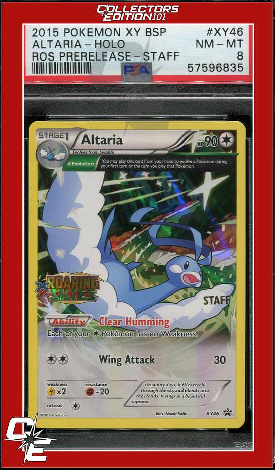 Black Star Promo Altaria XY46 Roaring Skies Prerelease STAFF PSA 8