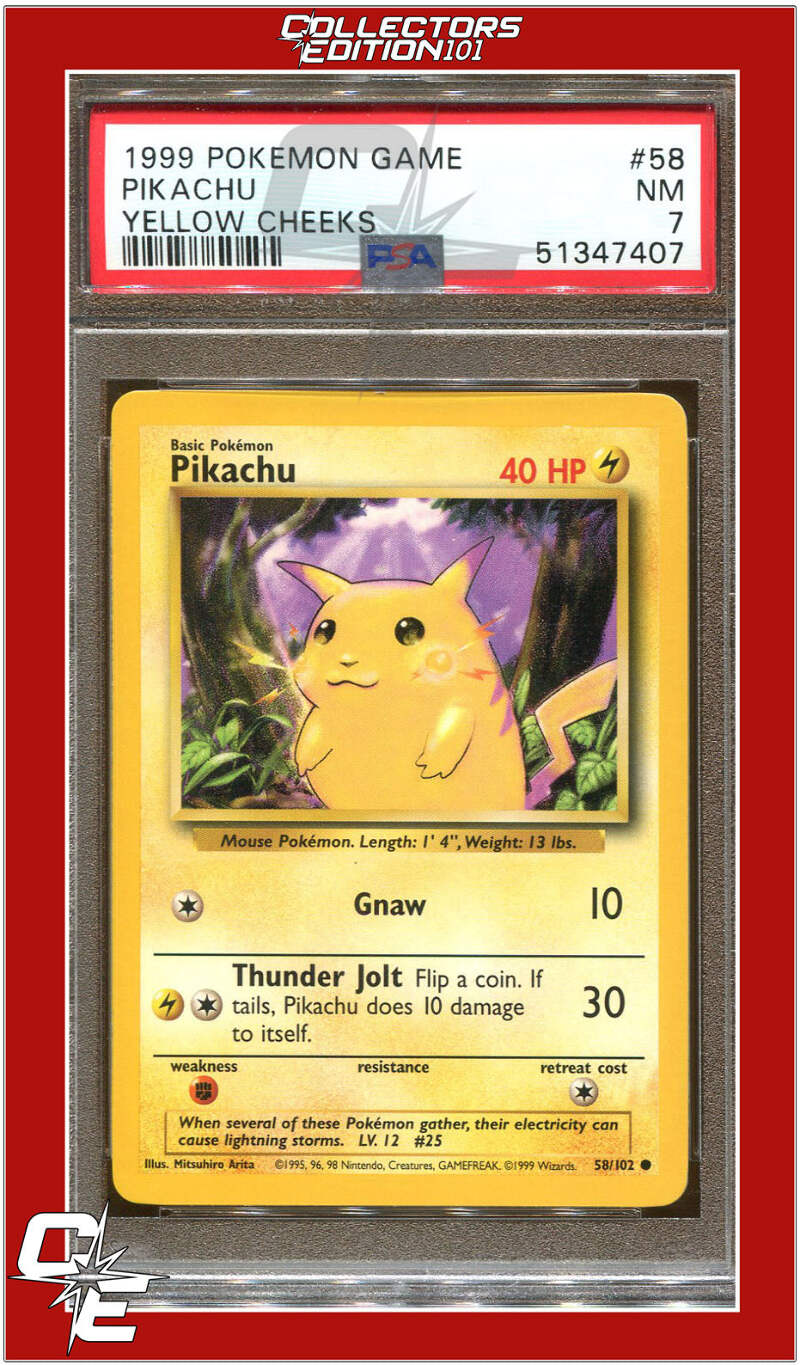 【PSA5】1999 Pikachu Yellow Cheeks ピカチュウ Pokemon Pikachu #58 Yellow Cheeks 1st Edition 1999 PSA GEM
