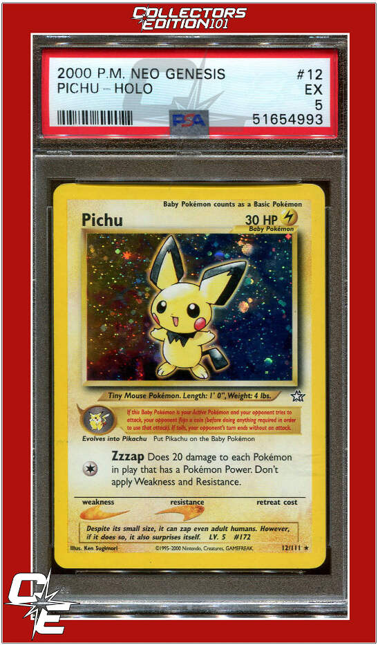 Neo Genesis 12 Pichu Holo PSA 5 | eBay