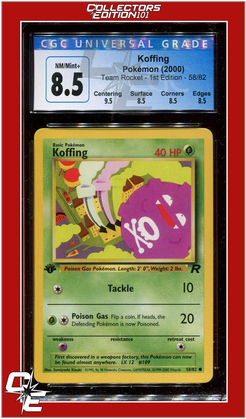 BD LEVEL.1・2・3 collection Team Rocket 58 Koffing 1st Edition CGC 8.5 - Subgrades | eBay