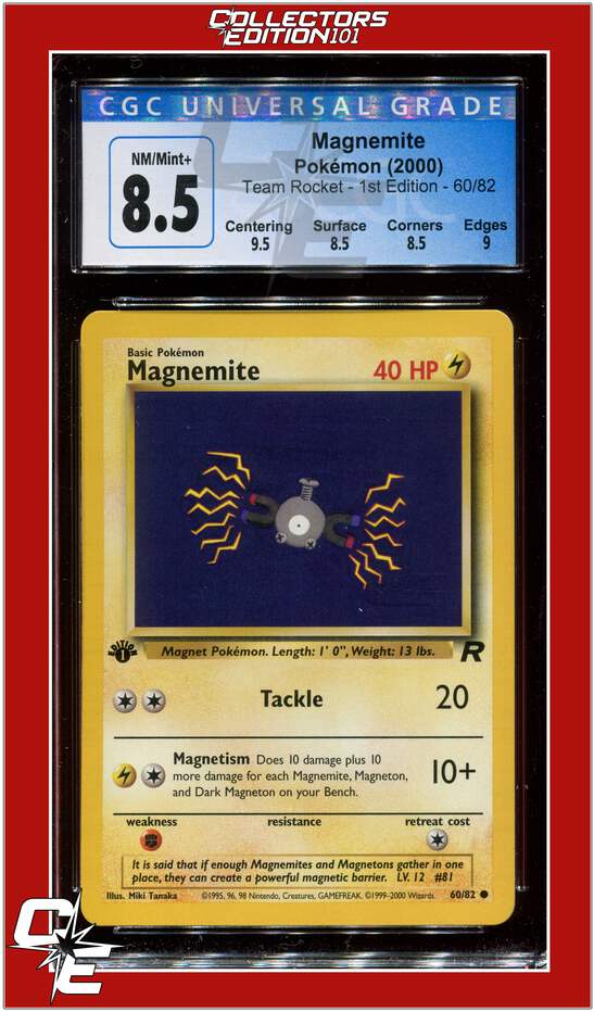Team Rocket 60 Magnemite 1st Edition CGC 8.5 - Subgrades | eBay