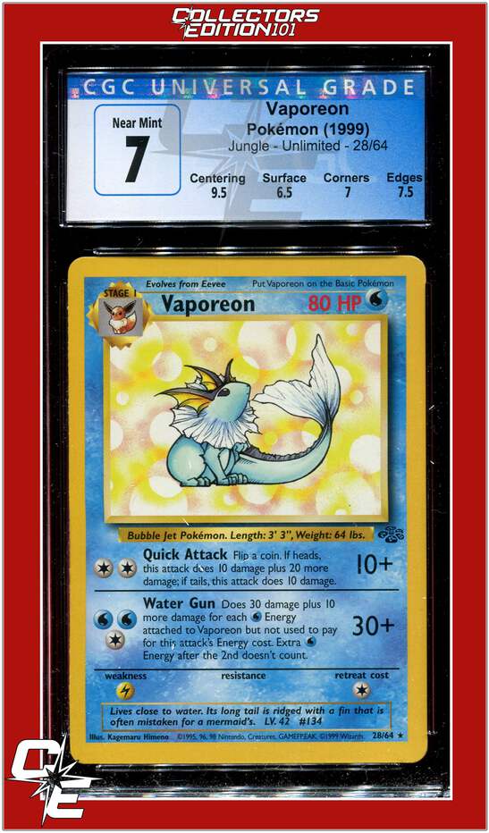 Jungle 28 Vaporeon CGC 7 - Subgrades | eBay