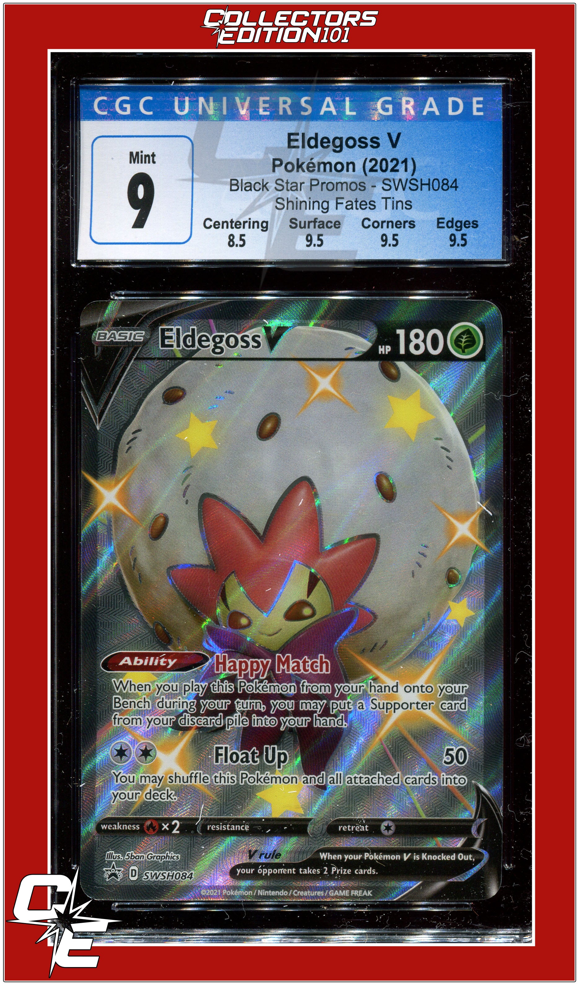 SWSH Black Star Promo 084 Eldegoss V CGC 9 - Subgrades | eBay