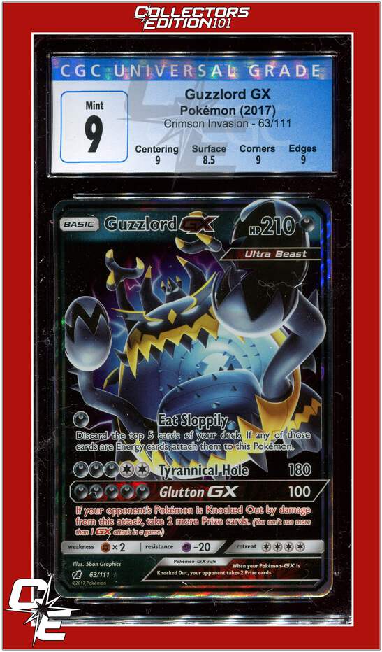 Crimson Invasion 63 Guzzlord GX CGC 9 - Subgrades | eBay