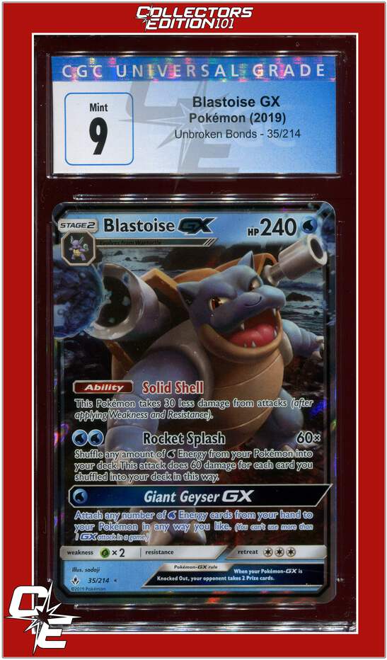 最終値下げ！！ULTIMATE POKER BUMP AHEAD. Unbroken Bonds 35 Blastoise GX CGC 9 | eBay