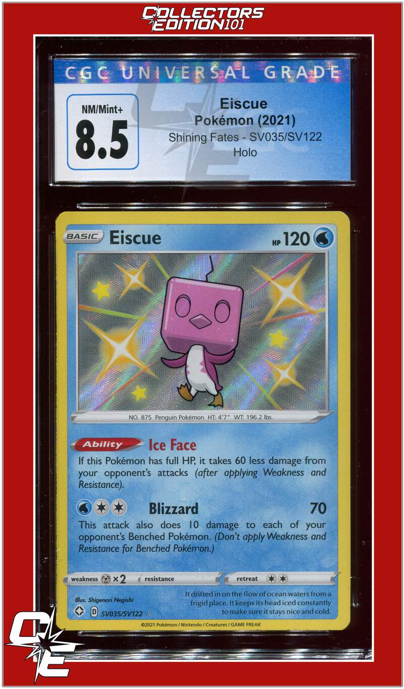 shiny eiscue pokemon card Shining Fates SV035 Eiscue Holo CGC 8.5