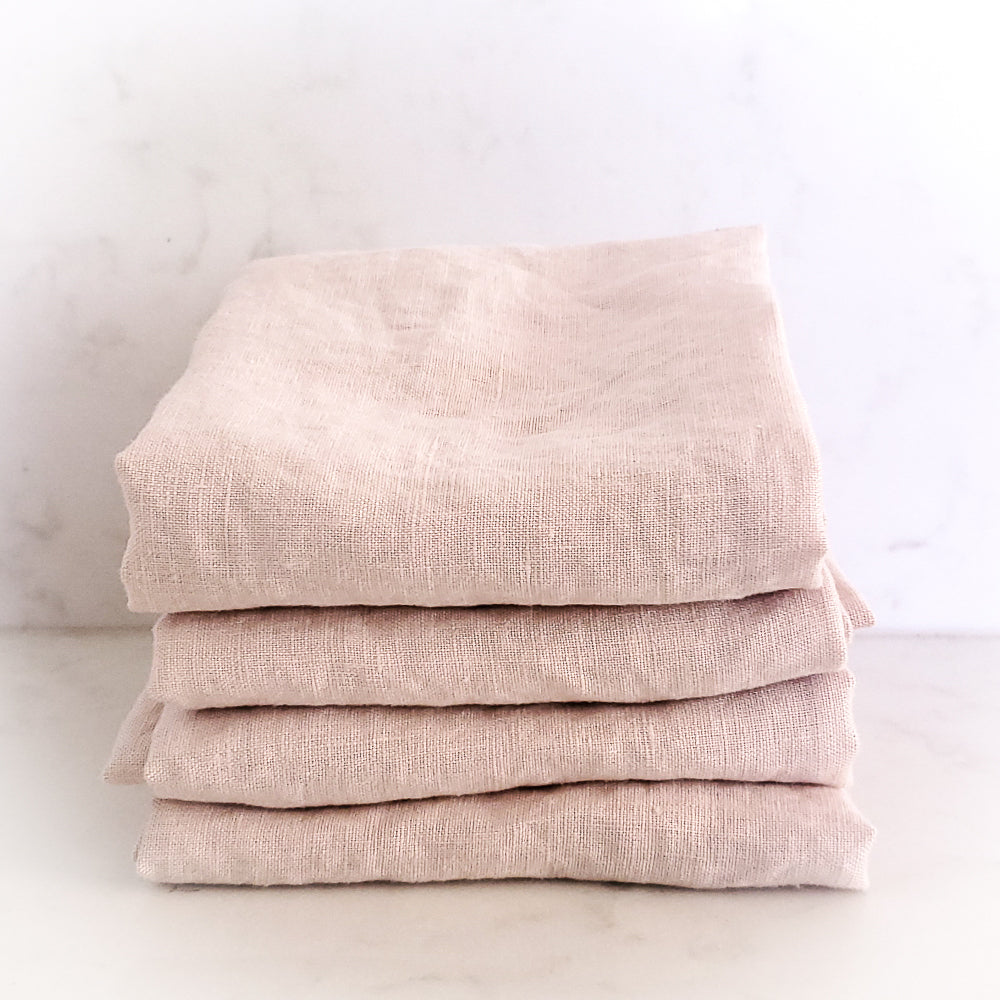 50, Ivory Linen Cocktail Napkins Cotton Cloth 50 Pieces