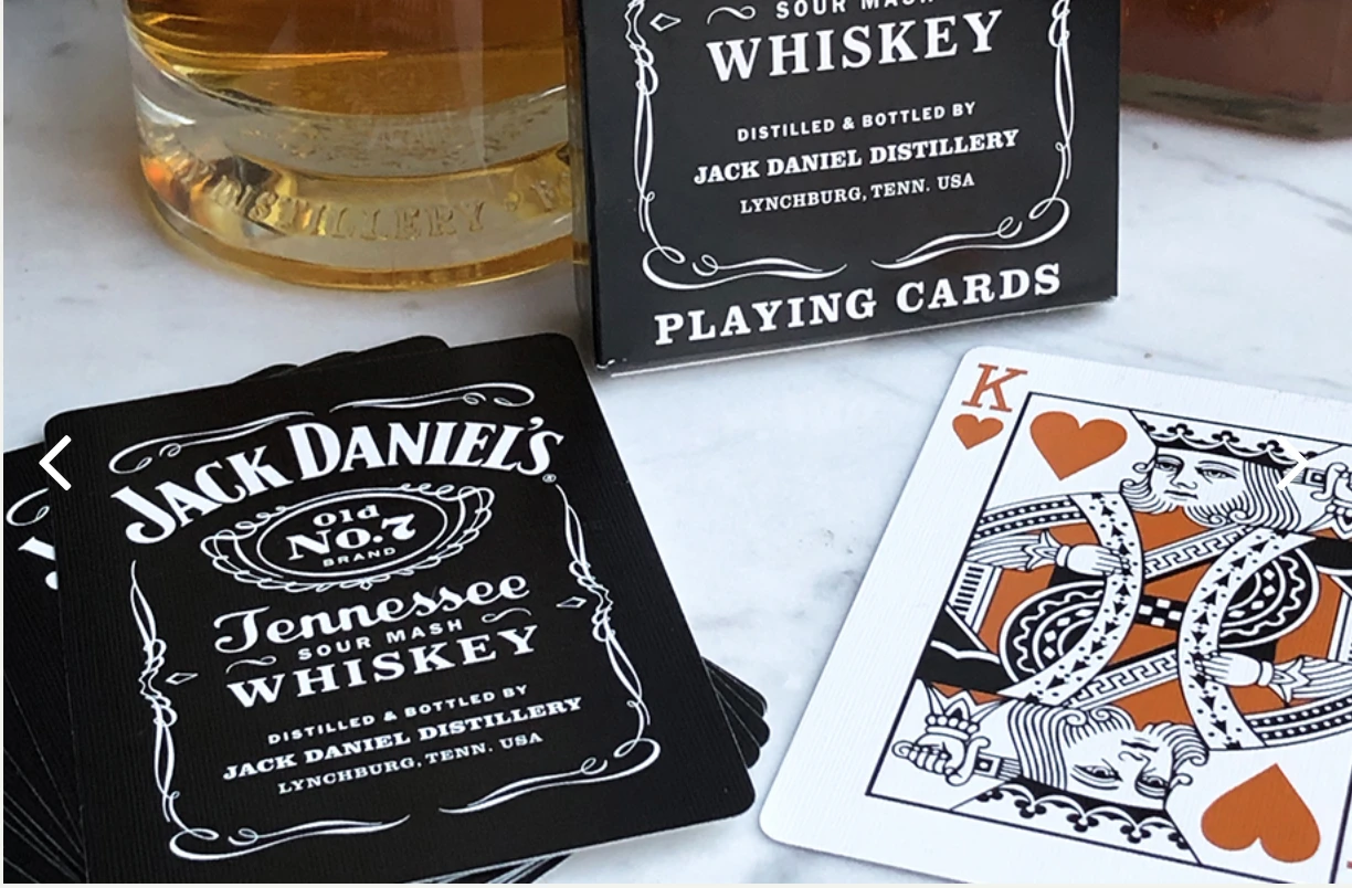 1 Deck Bicycle Jack Daniels Black & Gold Tennessee Honey or Whiskey Playing Cards 