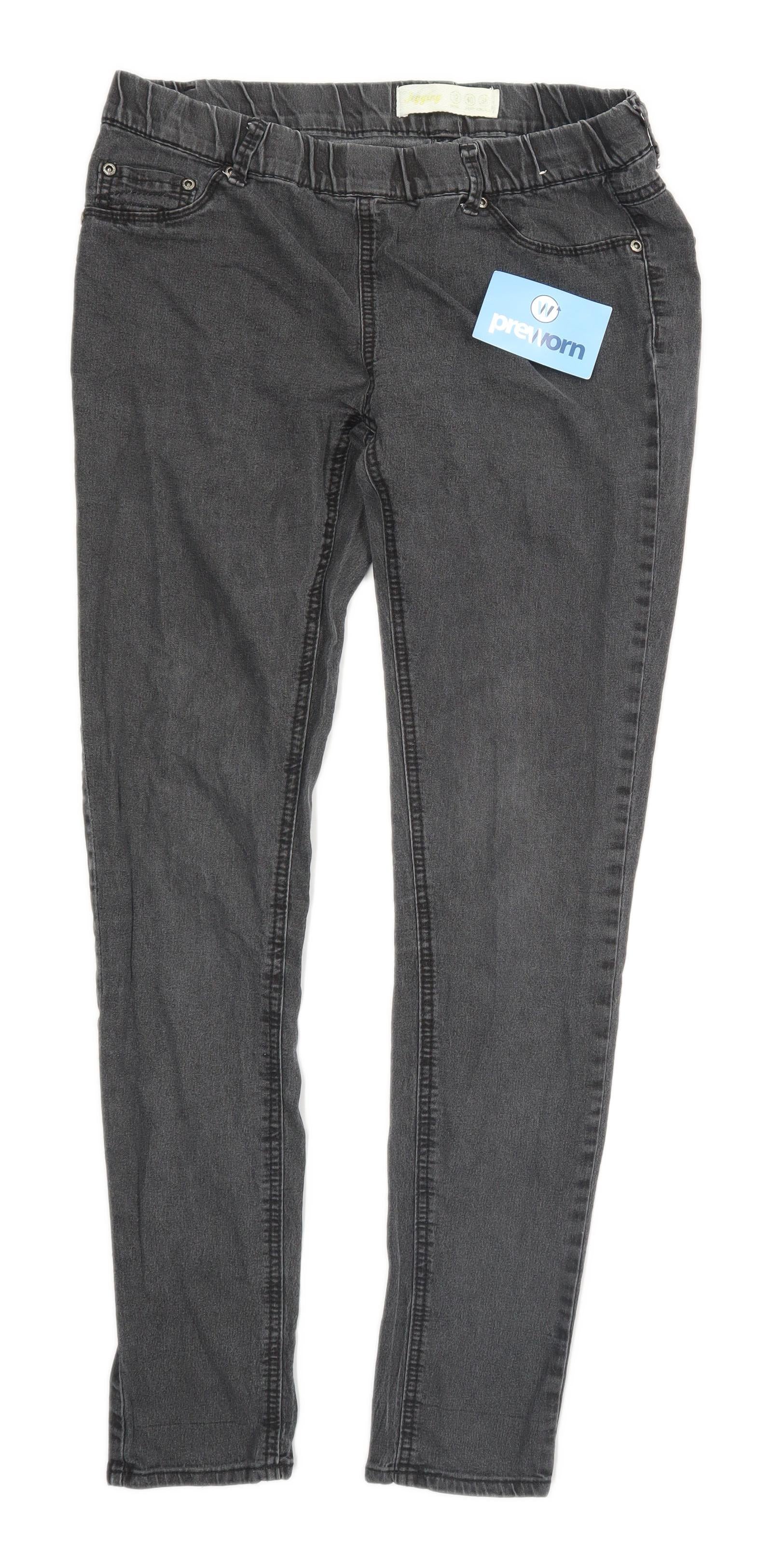 grey denim jeggings