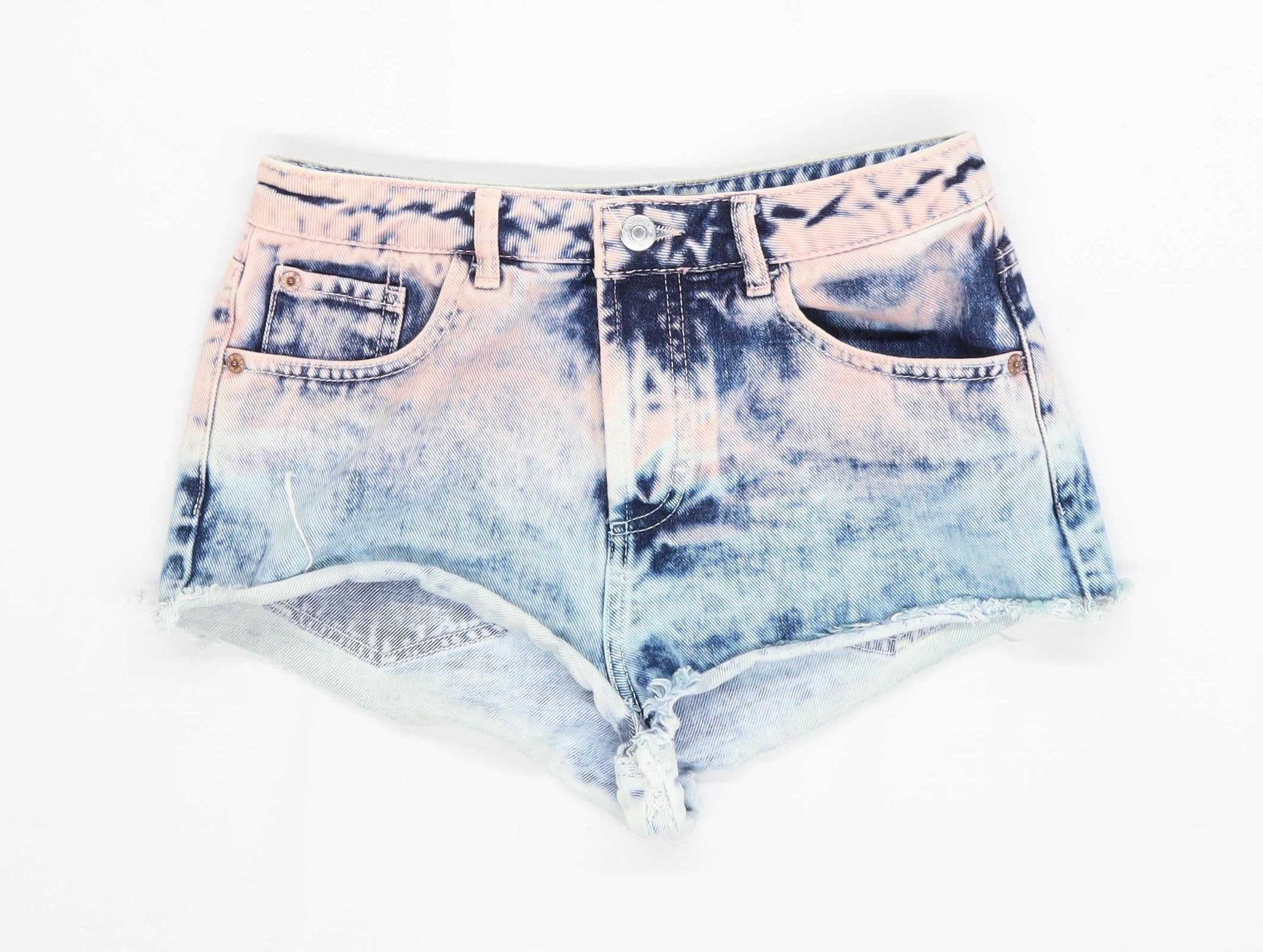 coloured denim shorts womens