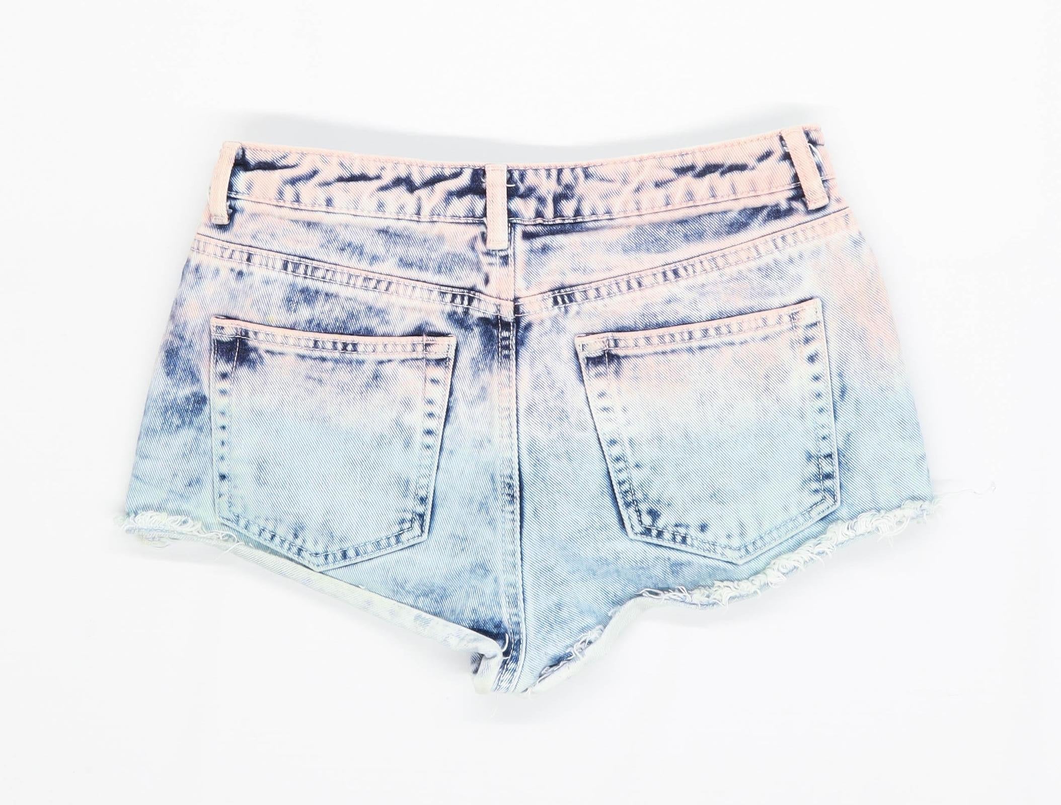 coloured denim shorts womens