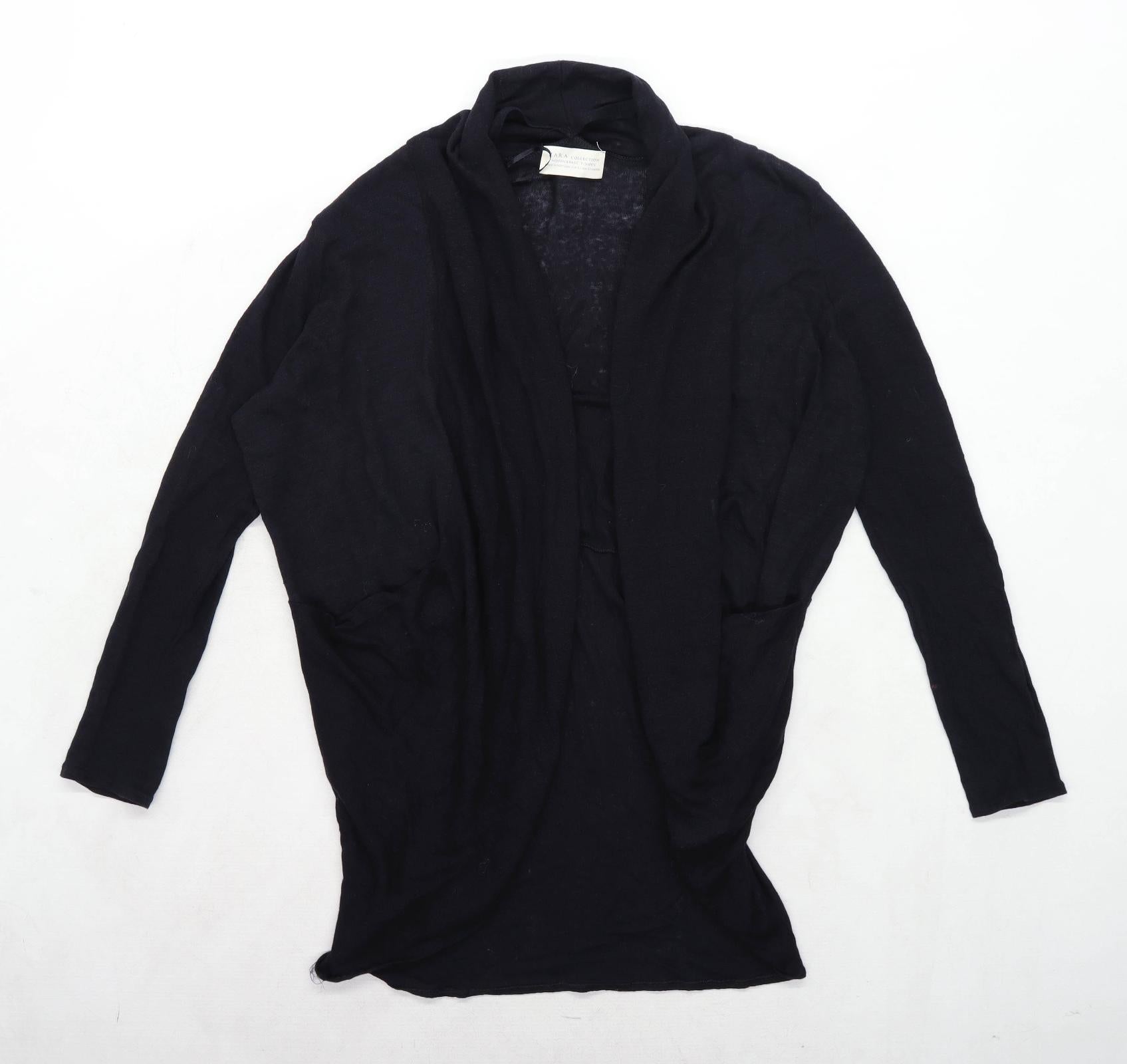 zara long black cardigan