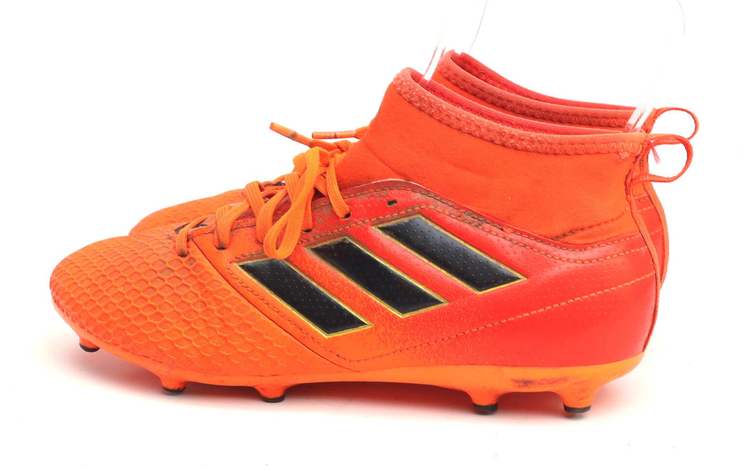bright orange football boots