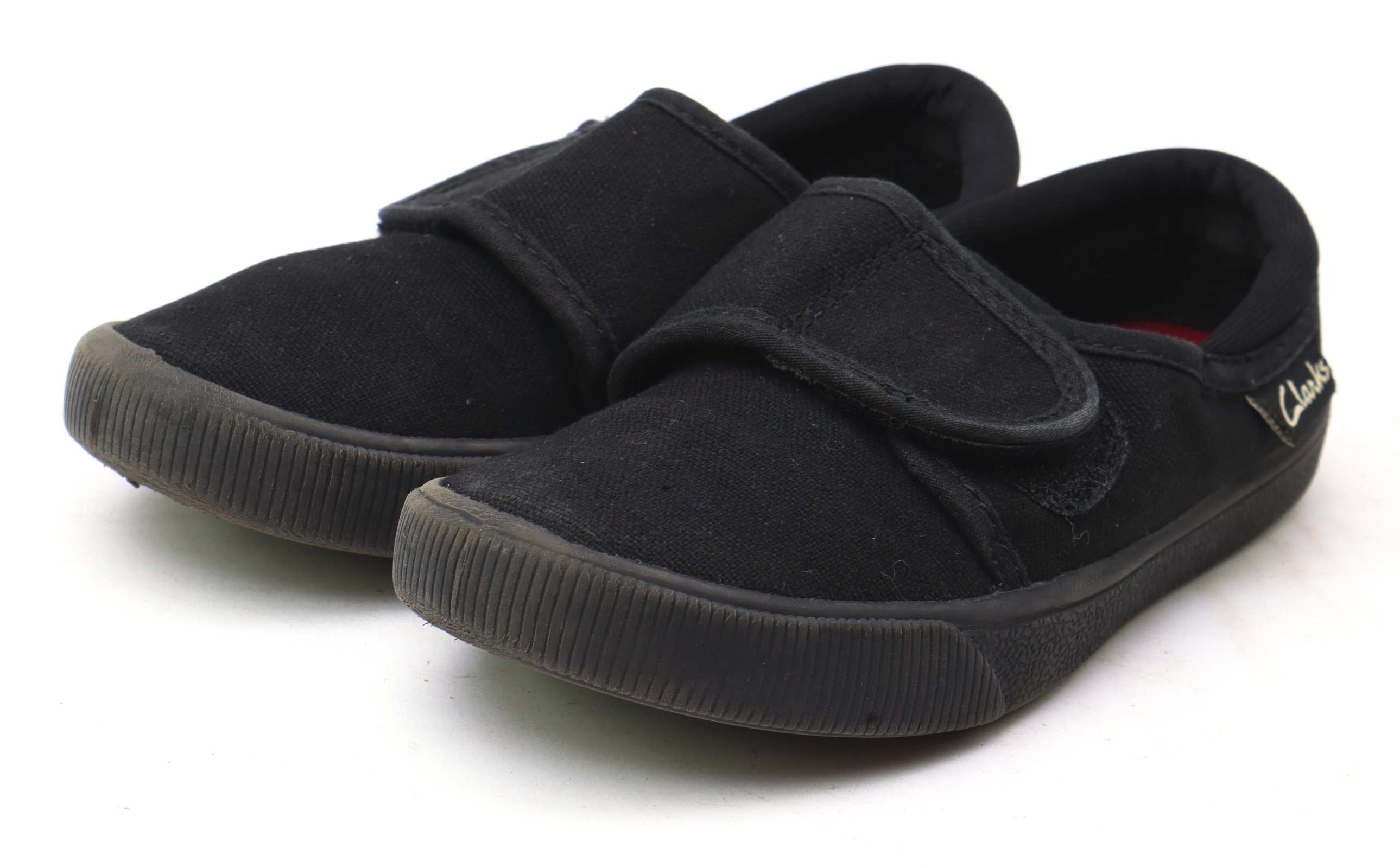 clarks black plimsolls