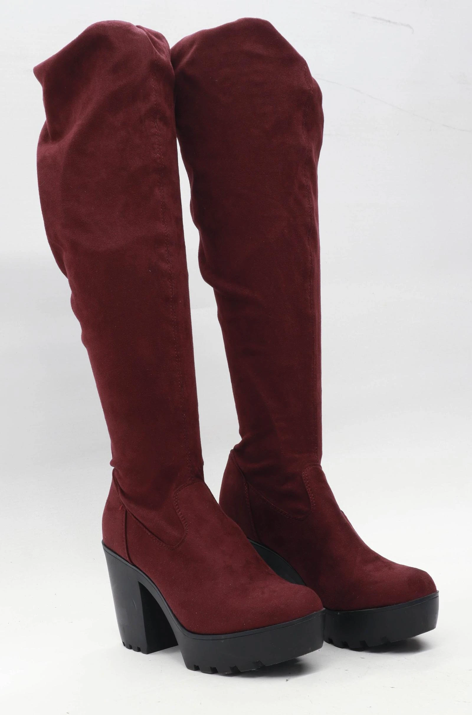 burgundy thigh boots