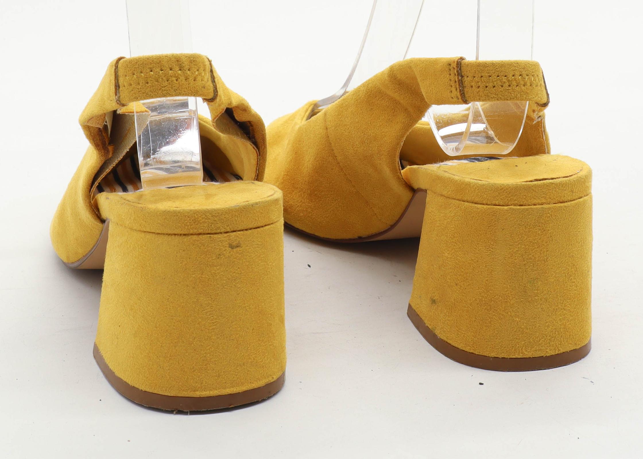 yellow suede slingbacks