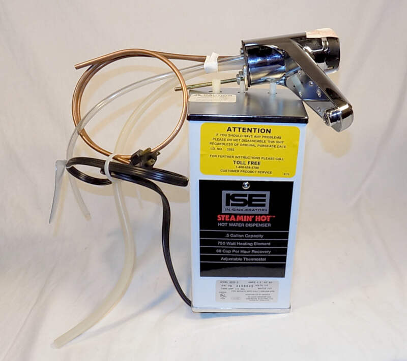 Used Insinkerator Instant Hot Water Dispenser White H990 2 W Chrome Faucet 1 2 Ebay