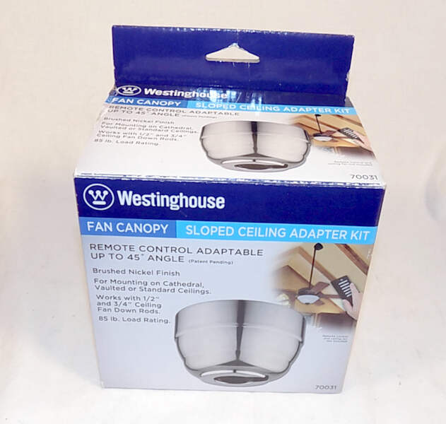 Details About New Westinghouse Brushed Nickel Fan Canopy Sloped Ceiling Adapter Kit 70031