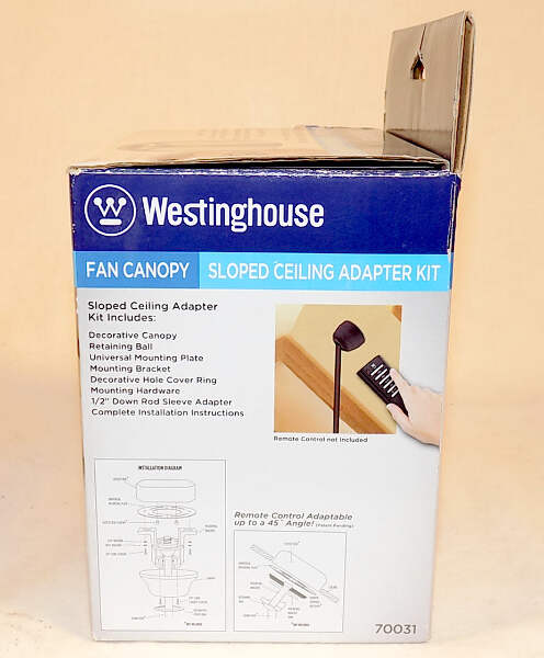 New Westinghouse Brushed Nickel Fan Canopy Sloped Ceiling Adapter
