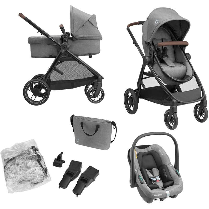 Maxi-Cosi Zelia S Trio 3-in-1 Baby Infant Travel System Foldable Pushchair Grey