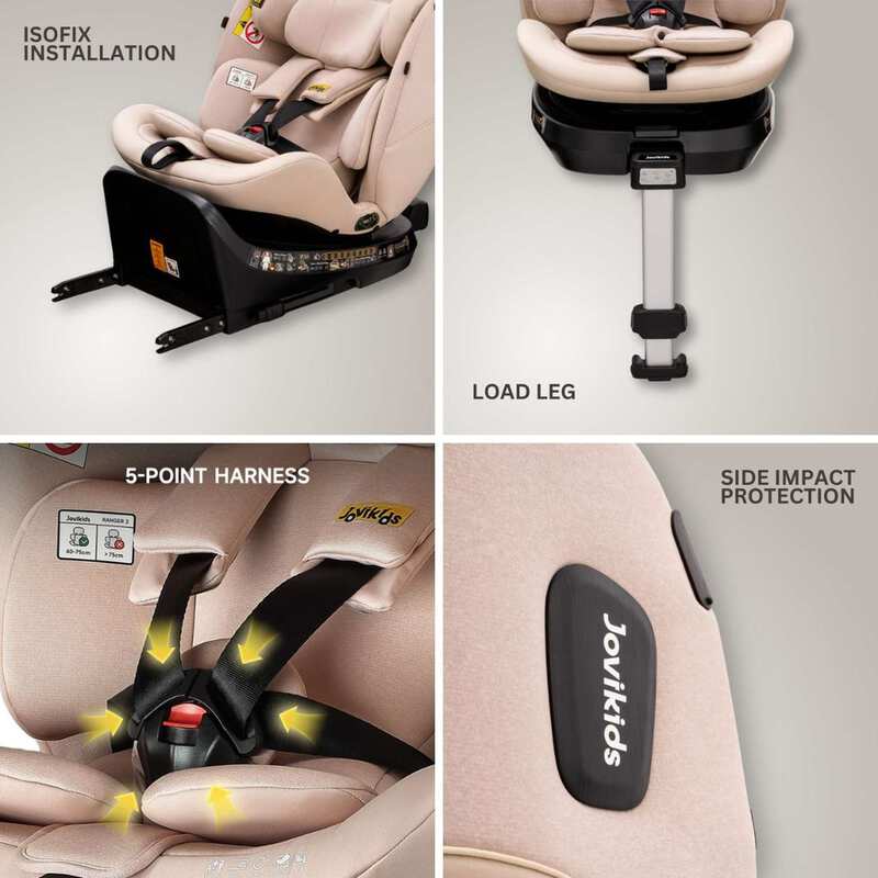 JoviKids Ranger 2 i-Size Car Seat with Leg Extension Cushion - Rosewood