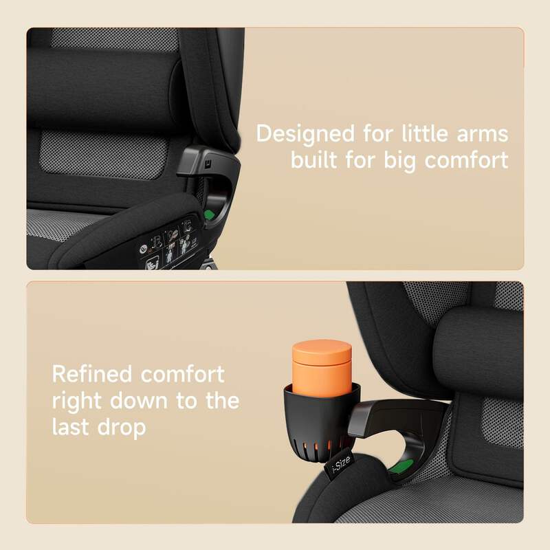 Welldon Cocoon Travel 2 High Back Booster Car Seat – Ebony Black