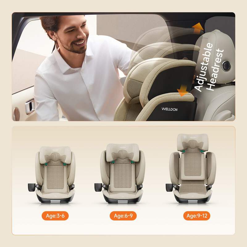 Welldon Cocoon Travel 2 High Back Booster Car Seat – Sahara Beige