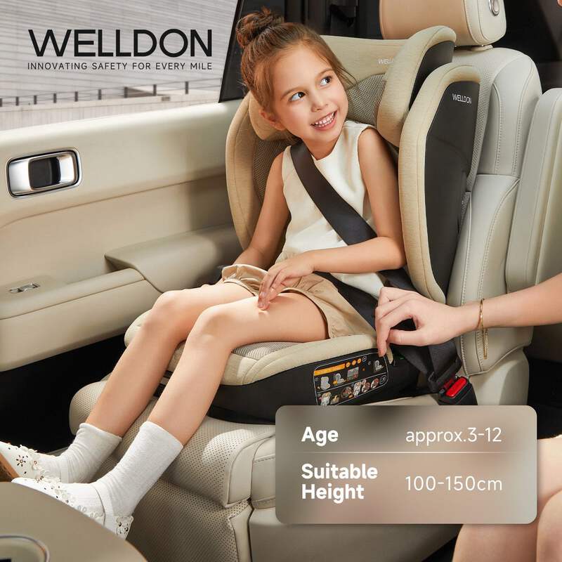 Welldon Cocoon Travel 2 High Back Booster Car Seat – Sahara Beige