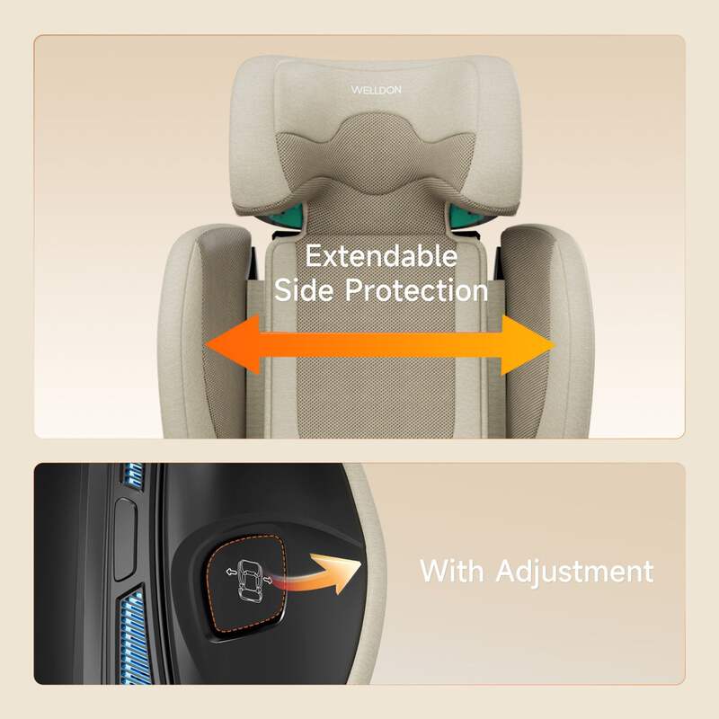 Welldon Cocoon Travel 2 High Back Booster Car Seat – Sahara Beige