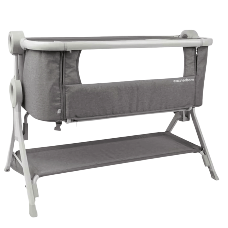Mothercare Co Sleeper Crib Bedside Baby Standard Folding Portable w/Stand - Grey