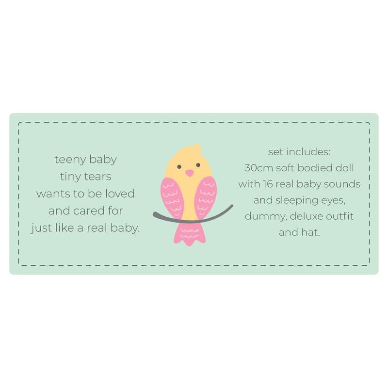 Tiny Tears Baby Doll 12'' Teeny with 16 Sounds