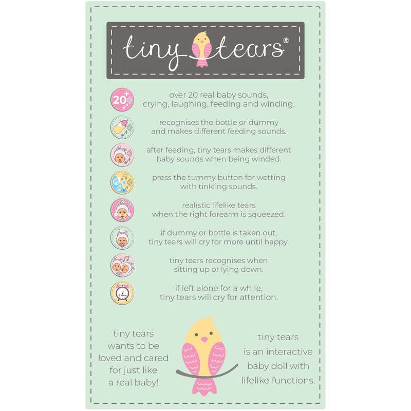 Tiny Tears Baby Deluxe – Interactive Doll with 20 Baby Sounds
