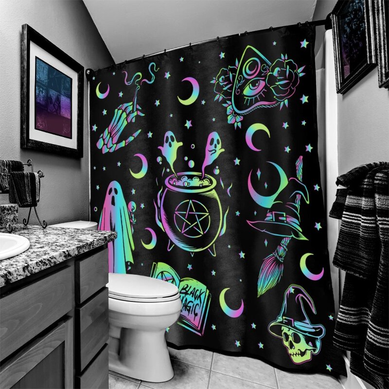 Too Fast Omg! Ghost Shower Curtain Pastel Goth Halloween